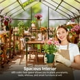 thumbnail image 6 of Sylviera 10x12ft Outdoor Walk-in Greenhouse with Thermometer Hygrometer, Heavy-Duty Polycarbonate Green House with Reinforced Aluminum Frame for Garden, Backyard, and Winter Planting, 6 of 9