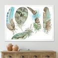 thumbnail image 3 of Designart 'Green Feathers Set On White' Bohemian & Eclectic Framed Art Print, 3 of 4