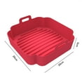 thumbnail image 6 of Oiur Air Fryers Liner Double Handle Heat Resistant Square Dishwasher Safe Silicone Baking Pan Waterproof Non-stick Frying Chicken Basket Mat Kitchen Accessories, 6 of 8