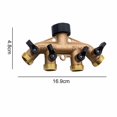 thumbnail image 2 of Dispensador de manguera de latón para carretera, colector de grifo de manguera de latón, conector adaptador de manguera de jardín Ormromra CPB-US-DYP201-2, 2 of 5