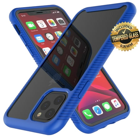 Tekcoo [Tduke] Full Body Case For iPhone 11 / iPhone11 (6.1 inch) 2019 & [Tempered Glass Screen Protector] Grip Plastic Bumper TPU Slim Transparent Clear Phone Sturdy Hard Cases Cover