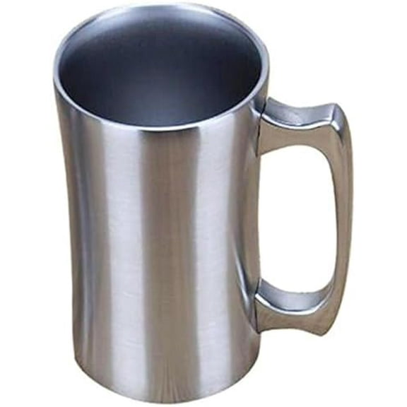 Insulated Cup, Stainless Steel Coffee Mug, 20 oz Coffee Mug, (560 ml), Double Wall Beer Stein, Tumbler with Handle, Insulated Beer Mug with Lid