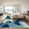 thumbnail image 3 of ODIKA 4'x6' Machine Washable Non-Slip Area Rug, Abstract Navy Blue High Traffic Rug, Blue, 1100004, 3 of 7