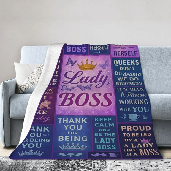 Boss Lady Gifts for Women Best Boss Blanket Throw Plush Flannel Boss Appreciation Gifts for Boss Lady Office Decor Retirement Birthday Gifts 50x40