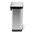 thumbnail image 4 of Honey Can Do 13.2 Gallon Trash Can, Rectangular Step On Kitchen Trash Can, Stainless Steel, 4 of 8