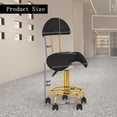 thumbnail image 5 of Saddle Chair Salon Stool Rolling Ergonomic Saddle Stool with Soft Comfortable Cushion and Wheels Hydraulic Adjustable Stool for Home Office Dental Tattoo Salon Shop Use White, with Backrest, 5 of 11