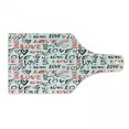 thumbnail image 1 of Valentines Cutting Board, Hand Drawn Love Lettering Doodle Style Design with Brush Stroke Effect, Decorative Tempered Glass Cutting and Serving Board, Wine Bottle Shape, Black Red White, by Ambesonne, 1 of 1