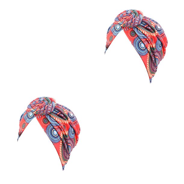 Minnieouse Turbantes de estilo bohemio para mujer, gorro preatado con diseño elástico, gorro plisado, gorro de moda, tocado con remolino Type4 NO4