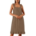 thumbnail image 5 of TaTaai Women's Square Neck Sleep Dress with Hem, Side Pocket, Sleeveless Style, and Comfortable Relaxed Fit Gift, 5 of 9