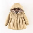 thumbnail image 3 of fatyb Toddler Baby Girls Hooded Jackets Long Sleeve Windbreaker Outwear Kids Girls Ruffle Cute Coats, 3 of 4