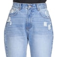 thumbnail image 4 of Jeans Mom Fit Tiro Alto Rasgado Para Mujer Moda Casual Juvenil Stone 110107 azul 5 INCÃGNITA 110107, 4 of 5