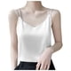 thumbnail image 1 of Camiseta de seda satinada para mujer: cuello en V, tirantes finos, blusa sin espalda, poliéster, para ropa informal y de dormir, 1 of 7