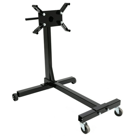 Kojem Rotating Engine Stand 1000 LBS Auto Truck Motor Hoist Dolly Mover Jack with Caster Wheels 360 Degree Rotating Head Caster Wheels Adjustable Arms Auto Repair Rebuild Jack - Black Finish