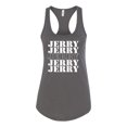 thumbnail image 2 of Wild Bobby Jerry Springer 90's TV Talk Show Host Jerry Jerry Chant Famous People Ladies Racerback Tank Top, Dark Grey, Small, 2 of 6