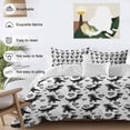 thumbnail image 3 of Black Dinosaur Comforter Set Full Size, Pixel Art Style Cartoon Animals Heart Farmhouse Soft Bedding Set for Man Woman, 4 Pieces Duvet Cover Set with Fitted Sheet, 2 Pillowcases, 3 of 12