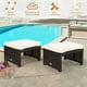 thumbnail image 5 of Costway Set de 2 Otomanas en Ratán Reposapiés de Exterior con Cojín Blando Resistente para Patio Jardín Piscina 49 x 40 x 28 cm Blanco, 5 of 8