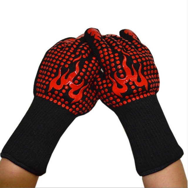 Guantes de horno DYNWAVEMX resistentes al calor 1 par para Cocinar en Microondas rojo