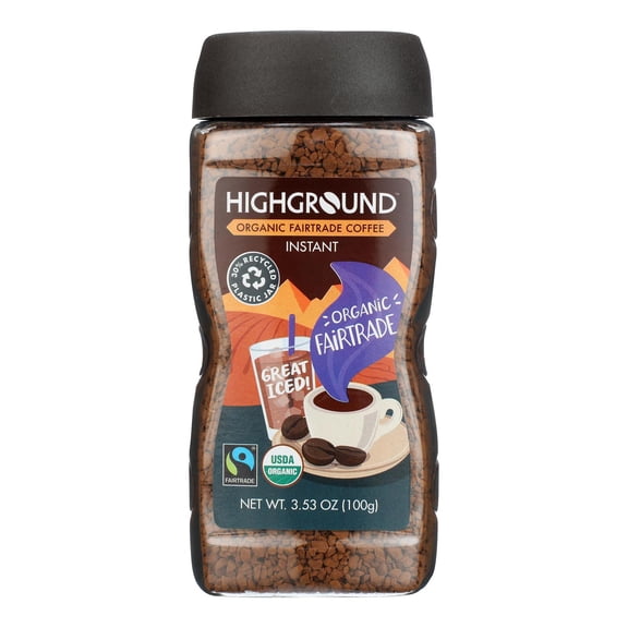 HIGHGROUND - Rich Organic Instant Coffee - 2 Oz, Case of 6