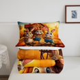 thumbnail image 4 of YST Cute Rabbit Comforter Set Full,Farmhouse Animal Print Bunny Bedding Set Kawaii Room Decor,Halloween Pumpkin Comforter Set Rustic Cabin Style Cartoon Animals Quilt Bed Set 3Pcs, 4 of 5