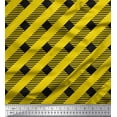 thumbnail image 1 of Soimoi Yellow Cotton Duck Fabric Diagonal Stripe Printed Fabric 1 Yard 42 Inch Wide, 1 of 3