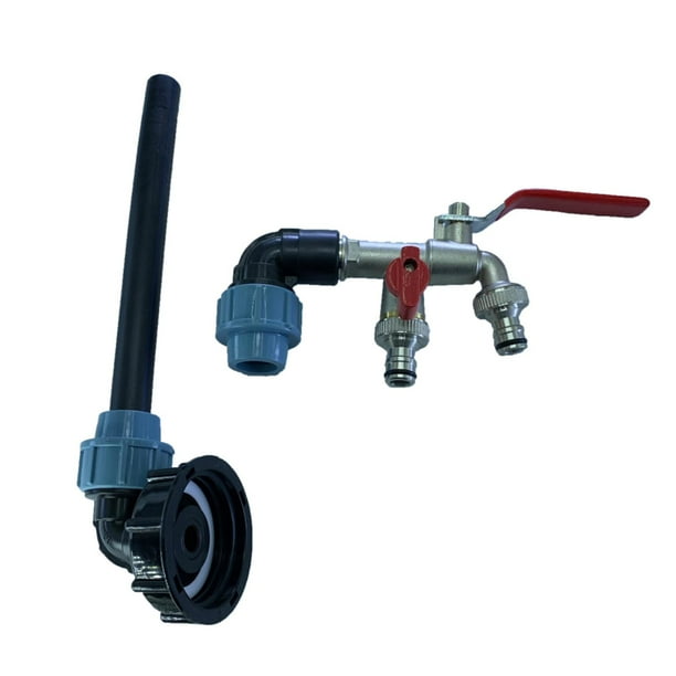 IBC Tank Tap Adapter with 1 Tube and 2 Curved Connectors Home