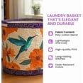 thumbnail image 2 of Quilted Laundry Basket Boho Fabric Floral Storage Hamper for Nursery Bedroom Laundry Room Clothes Toys (Patchwork flowers), 2 of 5