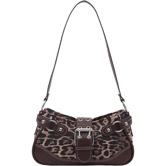 SPEKSEE Women Y2K Buckle Underarm Shoulder Bag, Vintage PU Leather Baguette Handbag, Versatile Crossbody Hobo Bag for Daily Streetwear Commuting