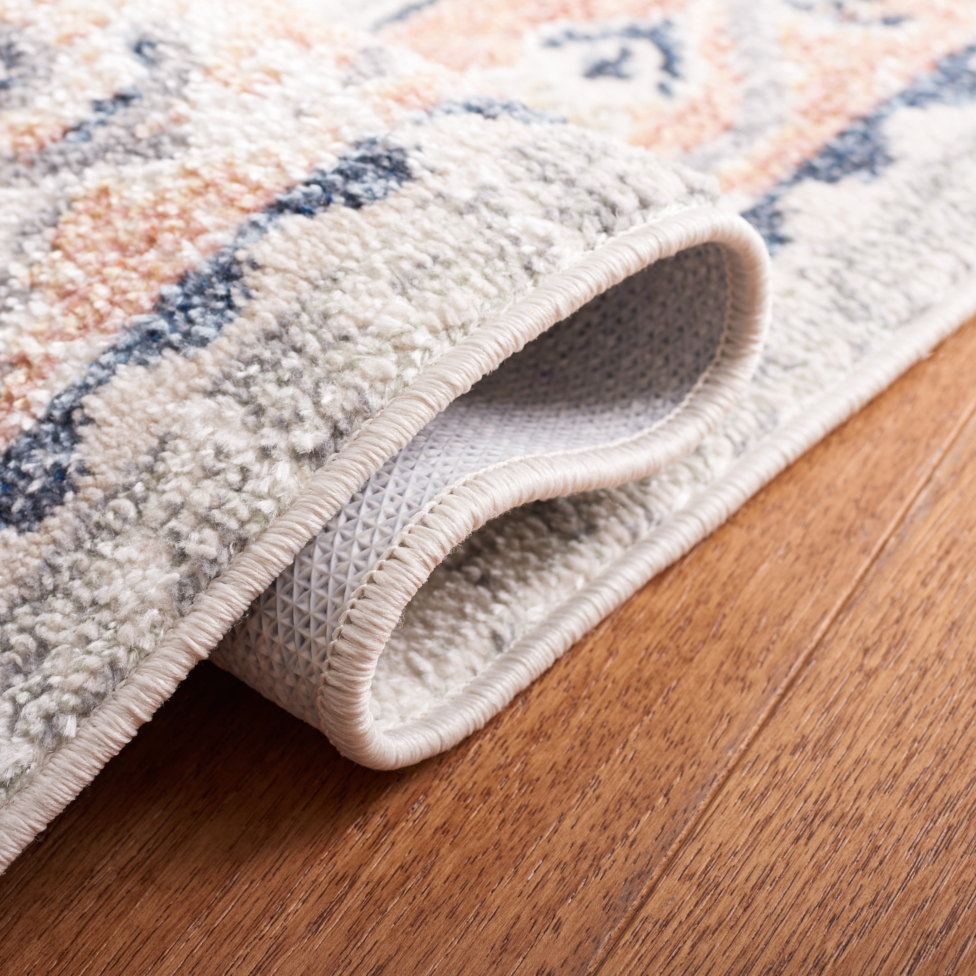 SAFAVIEH Bayside Rudy Oriental Polyester Machine Washable Area Rug, Sage/Gold, 4' x 6'