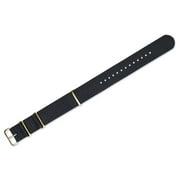 deBeer Watchbands - 22mm Military MoD Ballistic Nylon Premium Watch Band - Black - Gold Buckle