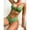 Green, variant on Baqcunre Color-Block Wrap-Front Bikini Sets for Women: High-Waisted Two-Piece Bathing Suits, 1 Set Of Swimwear Green M