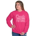 thumbnail image 4 of Inspirational Create The Future Quote Women Plus Size Crewneck Sweatshirt Brisco Brands 5X, 4 of 5