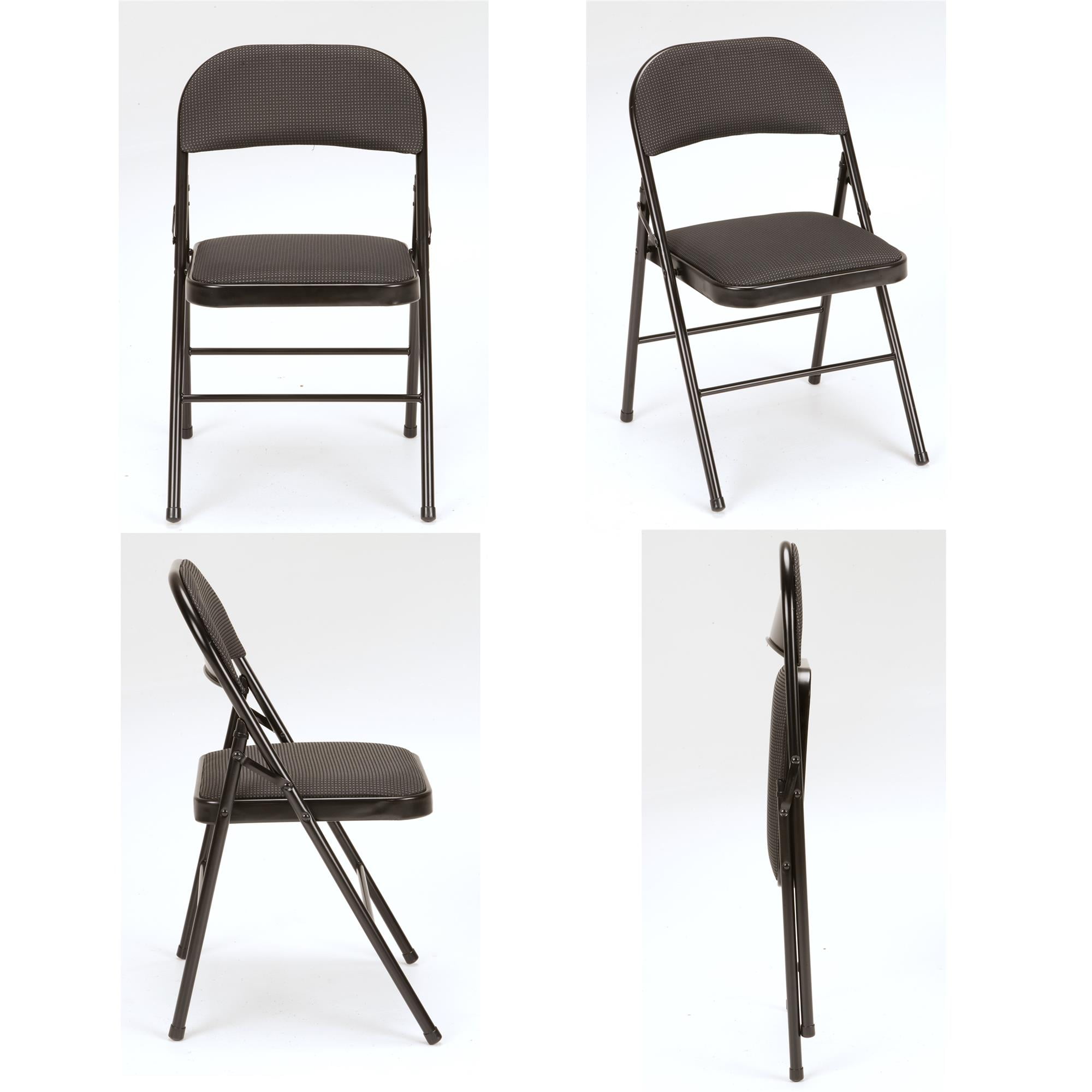 Mua Birsppy HGB Padded Folding Chair Set of 4 Black Fabric Folding Chairs  with Padded Seats and Steel Frame for Events Office Wedding Party - 350  Pound Capacity trên  Mỹ chính hãng 2024