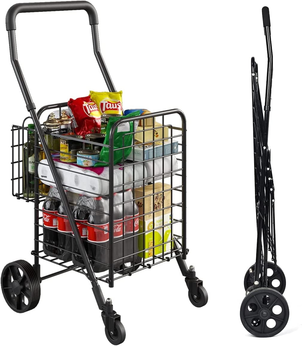 Siffler Shopping Cart with Swivel Wheels, Black