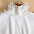 thumbnail image 5 of Kcodviy Women Solid Ruffle Detachable Blouse With False Collar Half Elastic Waist Shirt Collar Pan Half Blouse Undershirt Dickey Pan Dickey Half Shirts Embellished Tops for Women Turtleneck Women, 5 of 8