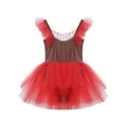 thumbnail image 4 of vastwit Kids Girls Christmas Gingerbread Costume Sleeveless Tutu Dress Leotard Xmas New Year Party Red 10, 4 of 7