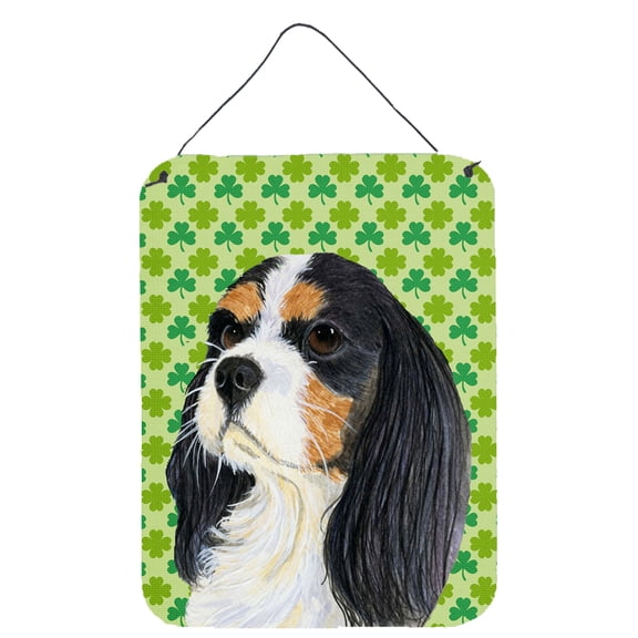 Carolines Treasures LH9189DS1216 Cavalier Spaniel St. Patricks Day Shamrock Portrait Wall or Door Hanging Prints 12WX16H