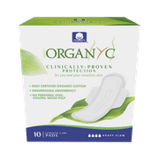 Organyc 100% Certified Organic Cotton Feminine Pads, Heavy Flow, 10 Count