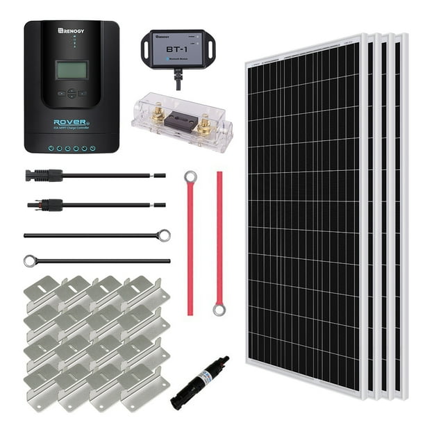 Renogy 400 Watt 12 Volt off Grid Solar Premium Kit with Monocrystalline Solar Panel and 40A MPPT Rover Controller