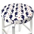 thumbnail image 3 of Haiem Seahorses and Hearts Cushion Round Bar Chair Seat Cover Bar Chair Cushion Covers Elastic Washable Bar Chair Cover,Protects from Scratches and Stains-14 inch, 3 of 7