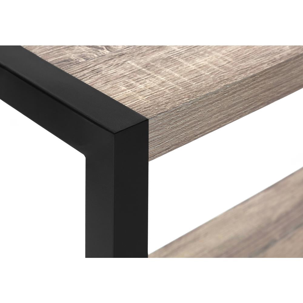 Accent Table Side End Narrow Small 2 Tier Bedroom Metal Brown