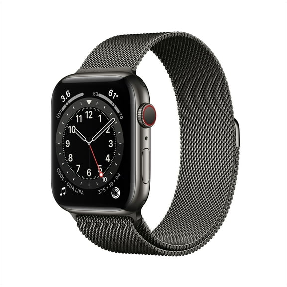 Apple Watch SE 6 (GPS) Cellular 44mm Graphite Stainless Steel Case with Graphite Milanese Loop Band