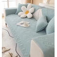 thumbnail image 3 of XmhyTop Cotton Quilted Embroidery Sectional Couch Cover Furniture Protector Cover-35.4*62.9inch,Blue, 3 of 5