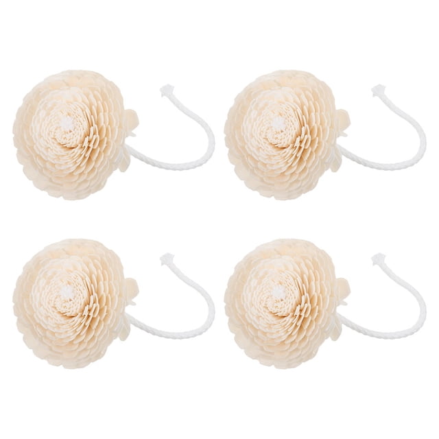 Luxshiny 4pcs Wood Flower Diffuser Refill with Cotton Wick Natural for Office Home Use
