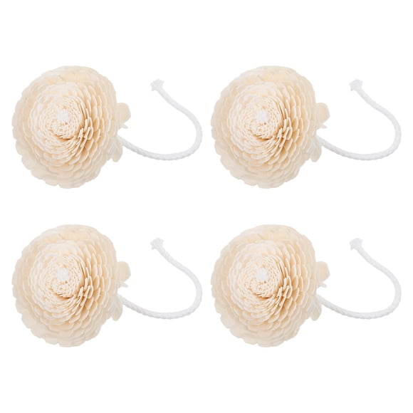 Luxshiny 4pcs Wood Flower Diffuser Refill with Cotton Wick Natural for Office Home Use