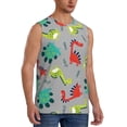 thumbnail image 2 of Fotbe Cute Dinosaur Men's Camiseta sin Mangas Estampada para Hombres, Playera Casual para Gimnasio, Entrenamiento, Playa-Medium, 2 of 7