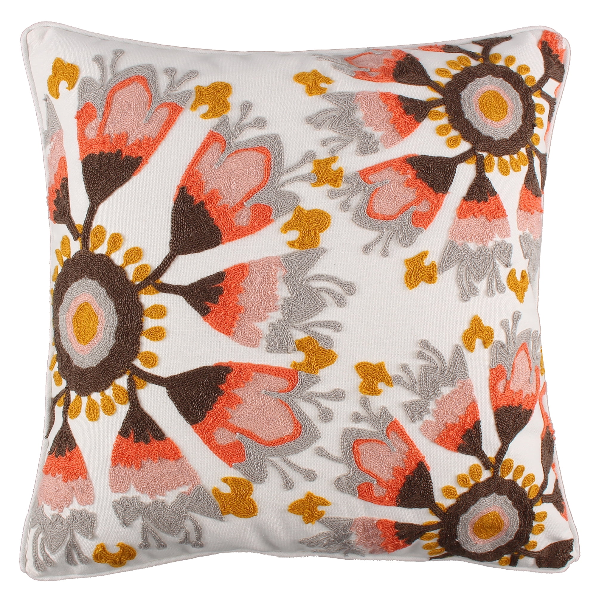 Details about   Pottery Barn "Orange Floral" 20" Linen Pillow Cover 