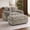 Brown, variant on QuzyAor 56" Oversized Chair and A Half with Storage Ottoman, Pink Chenille Tufted Loveseat Chaise Lounge with USB & Phone Holder, Cozy Reading Sofa