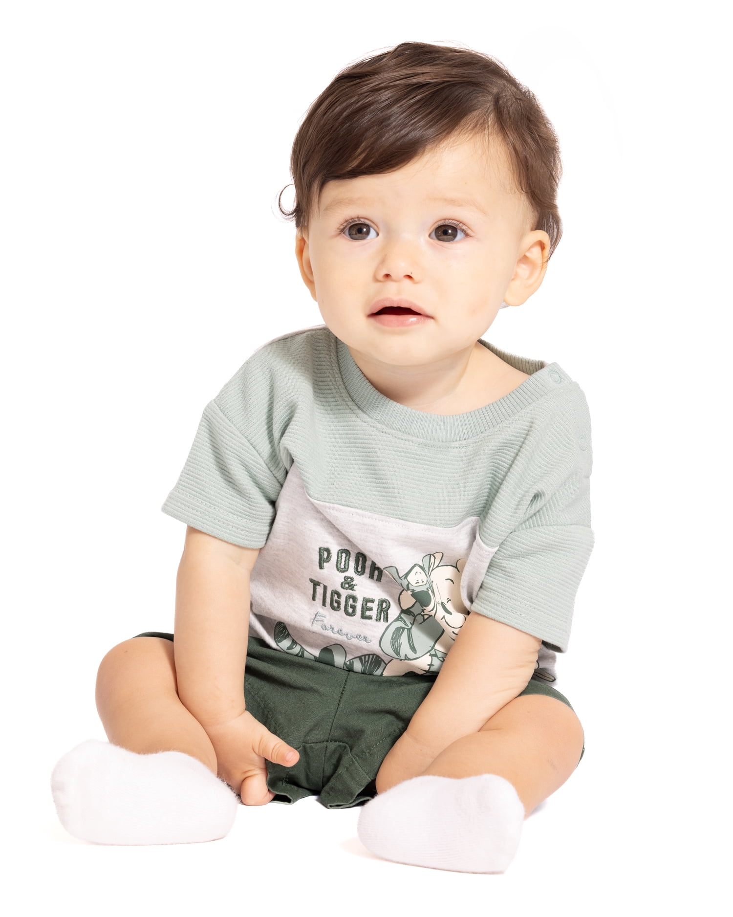 Winnie the Pooh Baby Boys Graphic Tee and Matching Shorts Set, 2-Piece, Sizes 0/3M-24M