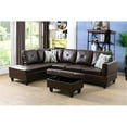 thumbnail image 5 of Starhome L Shaped Brown Couch with Ottoman(Pillows Included) Microfiber, 5 of 6
