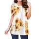 thumbnail image 2 of Sonducket Camiseta de mujer con estampado bohemio y hombros descubiertos, blusa de manga corta con hombros descubiertos Prendas para la parte del cuerpo Blanco amarillo L Sonducket AP003084-18, 2 of 6